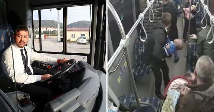 Halk Otobüsünde Yüreklerin Ağza Geldiği Anlar! Dili Boğazına Kaçan Minik Bebeğin Hayatını Otobüs Şoförü Kurtardı