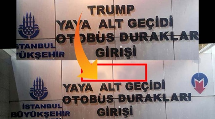 Türkiye'den Bir Tepki Daha! Şişli Metrosu'nda Trump AVM'yi Gösteren Tabelalar Söküldü?