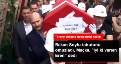 Maçka Şehidi Eren Bülbül'ün Tabutunu İçişleri Bakanı Süleyman Soylu Omuzladı